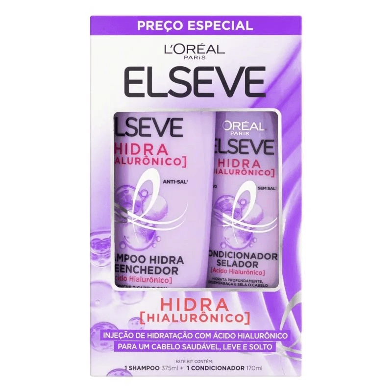 Kit Elseve Hidra Hialurônico Shampoo 375mL + Condicionador 170mL - Imagem 1